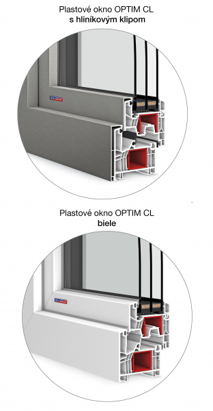 okno biele vs. s hliníkovým klipom