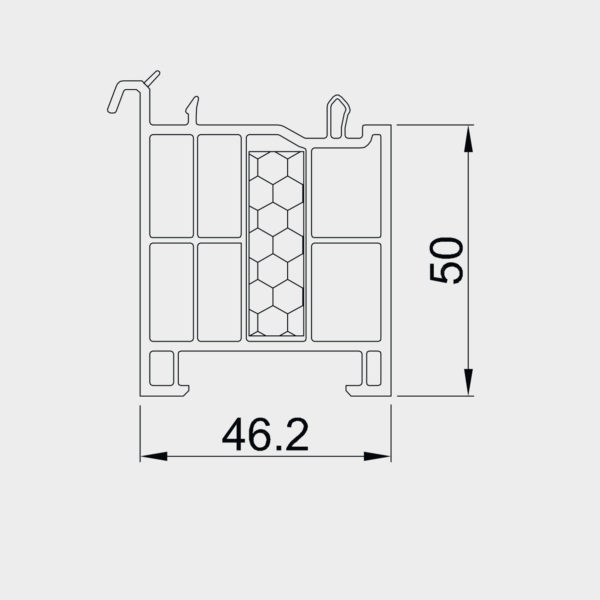 Parapetný profil pre okno OPTIM 50 mm - tepelne izolovaný