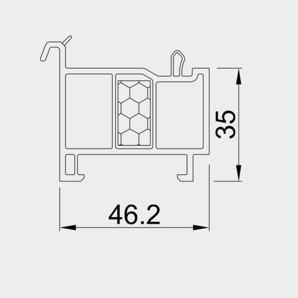 Parapetný profil pre okno OPTIM 35 mm - tepelne izolovaný