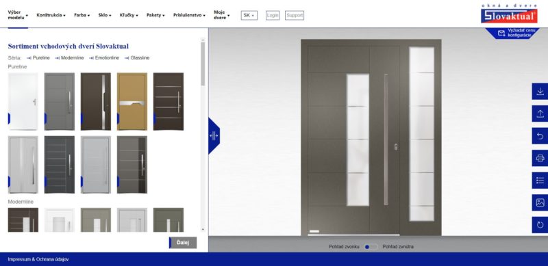 Konfigurátor vchodových dverí Slovaktual