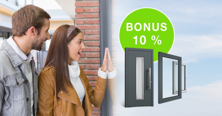 Z ceny okien vám dáme bonus 10 % na nové vchodové dvere.